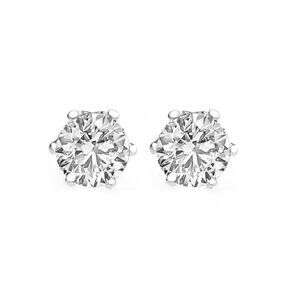 Swarovski Crystal 2 carat Diamond stud earrings silver